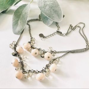 Beautiful double strand blush nude peach necklace